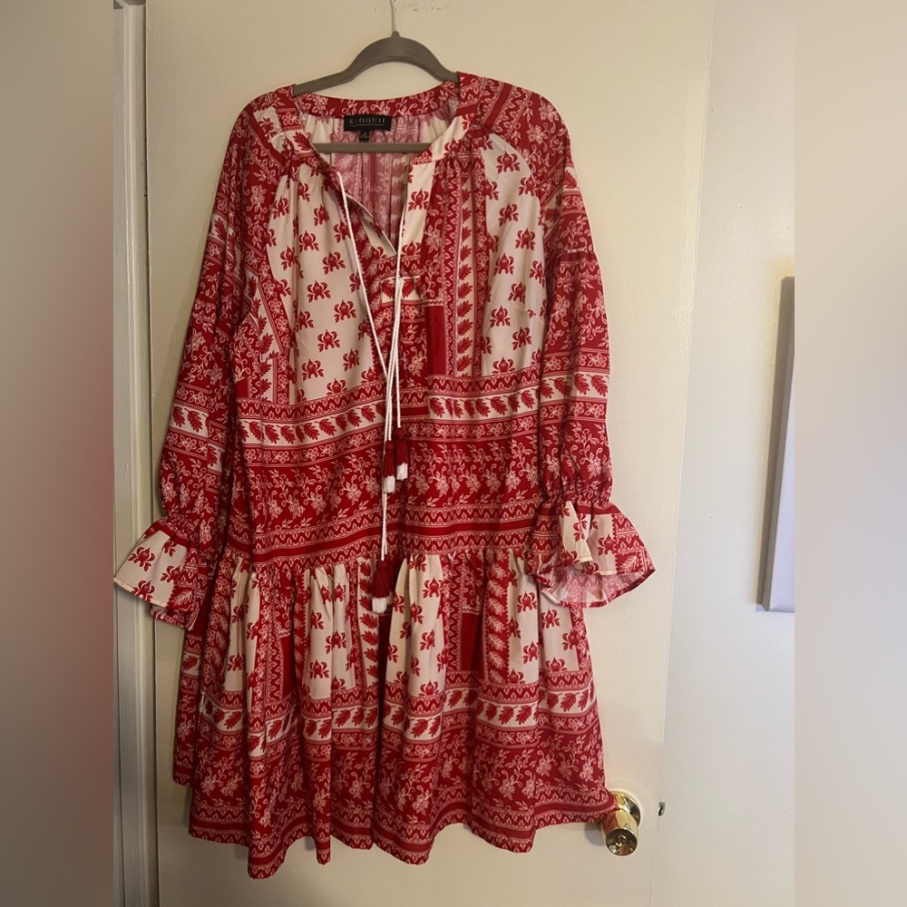 Ethnic print babydoll tunic dress